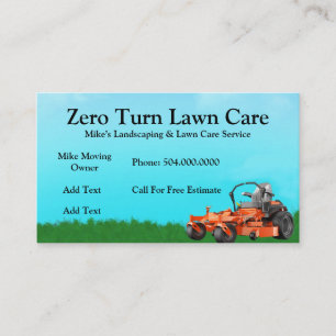 Zero Draai de Lawn Care Service Visitekaartje
