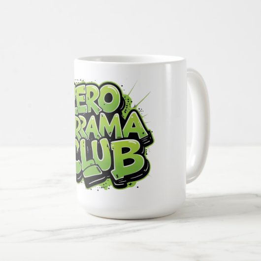 Zero Drama Club Mok - Grappig Gen Z Sarcastisch (Voorkant rechts)