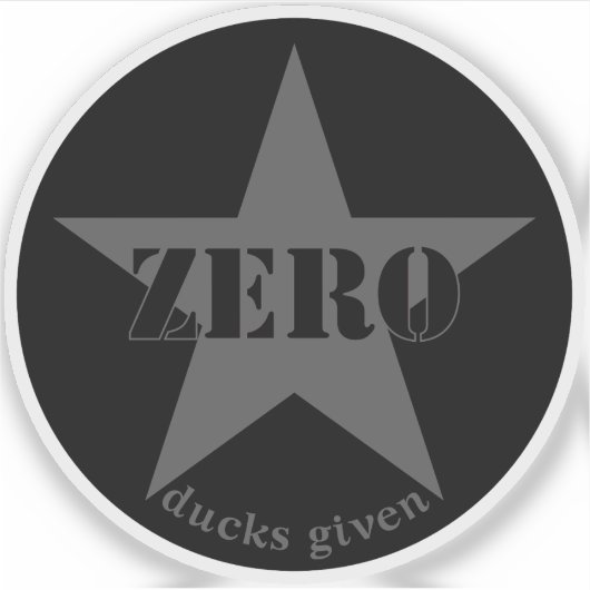Zero Ducks Gezien Star (grijs) Sticker (Voorkant)