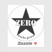 Zero Ducks Gezien Star (zwart) Sticker (Vel)