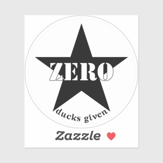 Zero Ducks Gezien Star (zwart) Sticker (Vel)