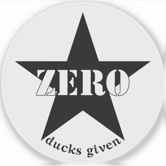 Zero Ducks Gezien Star (zwart) Sticker (Voorkant)
