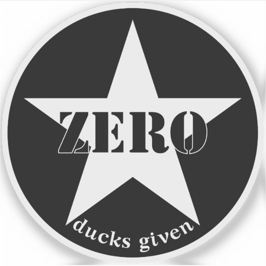 Zero Ducks Given Star (wit) Sticker (Voorkant)