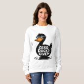 Zero Eenden Gegeven - Grappig Cool Eend Design Trui (Voorkant volledig)