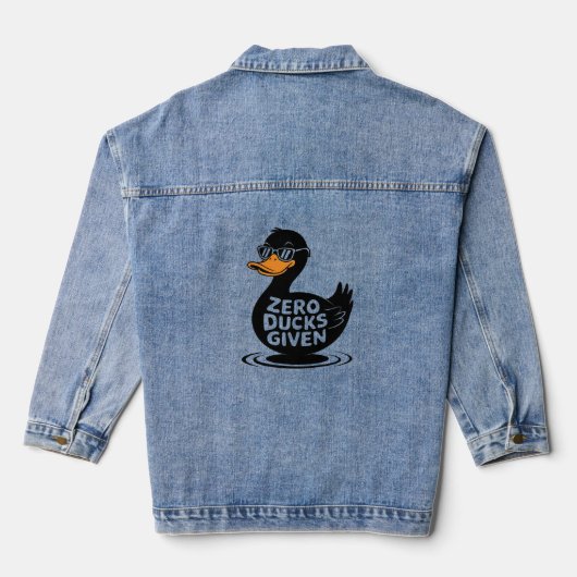 Zero Eenden Gegeven - Grappig Cool Eend Ontwerp Denim Jacket (Achterkant)