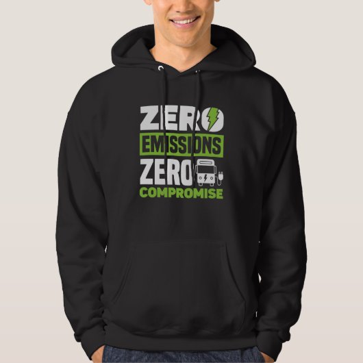 Zero Emissies Zero Compromis Batterij Elektrisch V Hoodie (Voorkant)