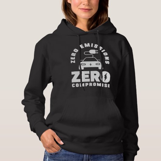 Zero Emissies Zero Compromis Batterij Elektrisch V Hoodie (Voorkant)