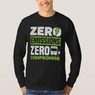 Zero Emissies Zero Compromis Batterij Elektrisch V T-shirt