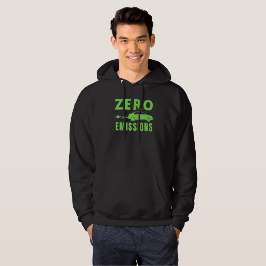 Zero Emissions 100 Of The Time EV Car Electric Car Hoodie (Voorkant volledig)