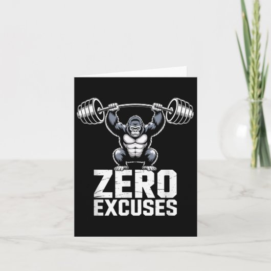 Zero Excuses Gorilla Gym Motivational Workout  Kaart (Voorkant)