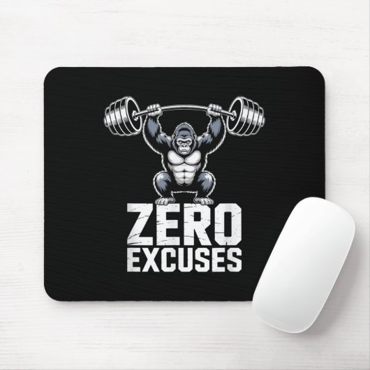 Zero Excuses Gorilla Gym Motivational Workout  Muismat (Met muis)