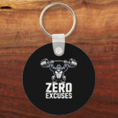 Zero Excuses Gorilla Gym Motivational Workout  Sleutelhanger (Voorkant)