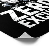 Zero Excuses Gorilla Gym Motiverende Workout  Poster (Hoek)