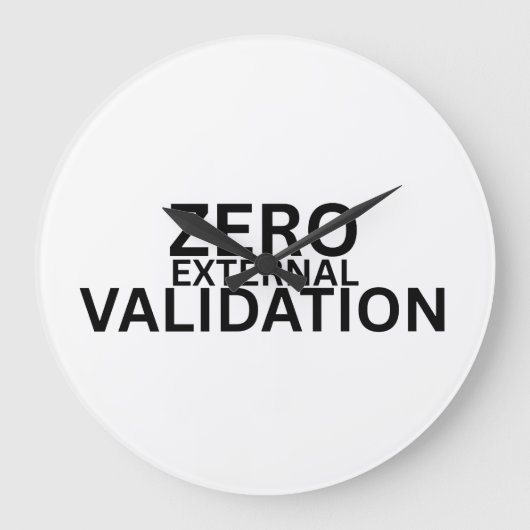 Zero External Validation Modern Acrylic Clock Grote Klok (Voorkant)