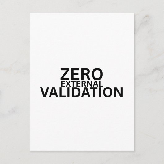 Zero External Validation Professional Briefkaart (Voorkant)
