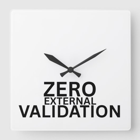Zero Externe Validatie Minimalistisch Vierkante Klok (Voorkant)