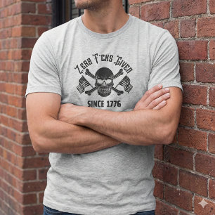 Zero F*cks Gegeven Sinds 1776 Skull T-Shirt