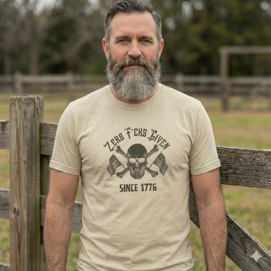 Zero F*cks Given Since 1776, Skull T-Shirt