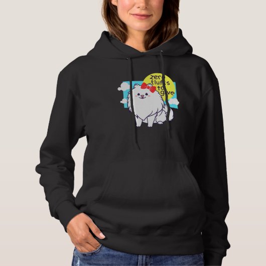 Zero fluffs te geven - Pommerse schattig Hoodie (Voorkant)