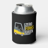 Zero Forks Given Funny Forklift Pun Blikjeskoeler (Blikje Voorkant)