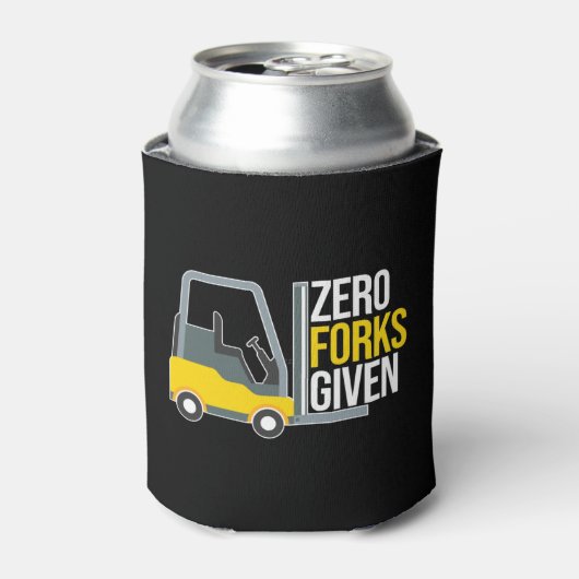 Zero Forks Given Funny Forklift Pun Blikjeskoeler (Blikje Voorkant)