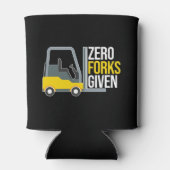 Zero Forks Given Funny Forklift Pun Blikjeskoeler (Achterkant)