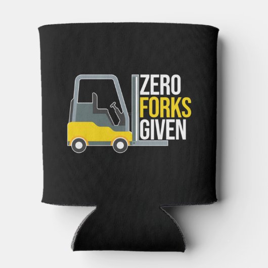 Zero Forks Given Funny Forklift Pun Blikjeskoeler (Achterkant)