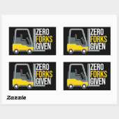 Zero Forks Given Funny Forklift Pun Rechthoekige Sticker (Vel)