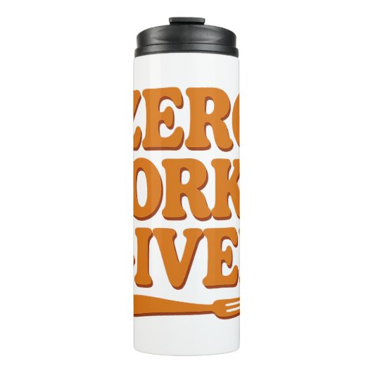 Zero Forks Given Funny Retro Travel Mug Thermosbeker (Voorkant)