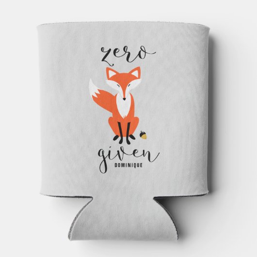 Zero Fox Gegeven Grappig Pun Grijs Gepersonaliseer Blikjeskoeler (Achterkant)