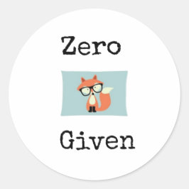 Zero "Fox" gegeven Ronde Sticker