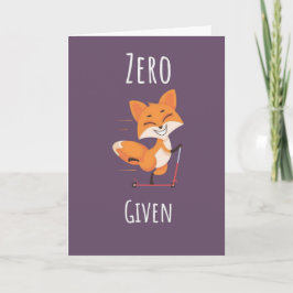 Zero Fox Given Funny Fox Pun Cards Cute Humor Kaart