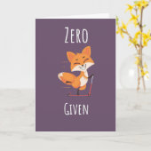 Zero Fox Given Funny Fox Pun Cards Cute Humor Kaart (Gele Bloem)