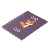 Zero Fox Given Funny Fox Pun Gifts Humor Saying Notitieboek (Linkerzijde)