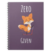 Zero Fox Given Funny Fox Pun Gifts Humor Saying Notitieboek (Voorkant)
