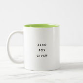 Zero Fox Given Office Humor Two-Tone Mug Tweekleurige Koffiemok (Links)