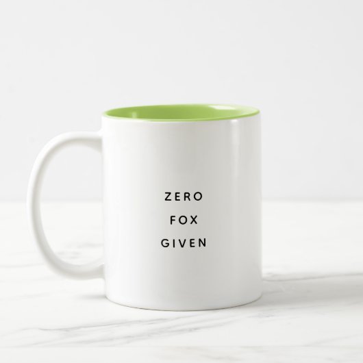Zero Fox Given Office Humor Two-Tone Mug Tweekleurige Koffiemok (Links)