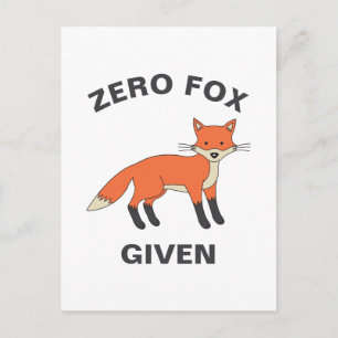 Zero Fox krijgt Funny Sarcasm Wilde Dieren Pun Briefkaart