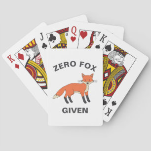 Zero Fox krijgt Funny Sarcasm Wilde Dieren Pun Pokerkaarten