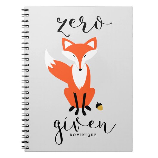 Zero Fox krijgt grappige woordspeling gepersonalis Notitieboek (Voorkant)