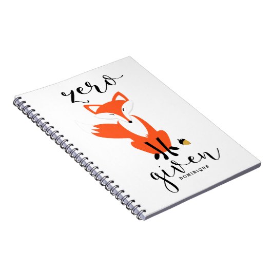 Zero Fox krijgt grappige woordspeling Personalized Notitieboek (Rechterzijde)