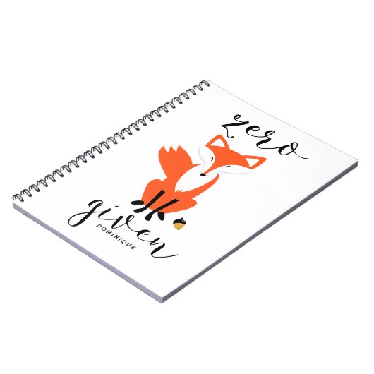 Zero Fox krijgt grappige woordspeling Personalized Notitieboek (Linkerzijde)