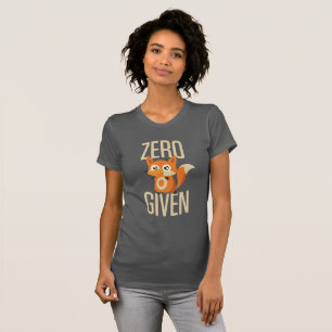 Zero Fox krijgt schamel T-shirt op donker Shirt