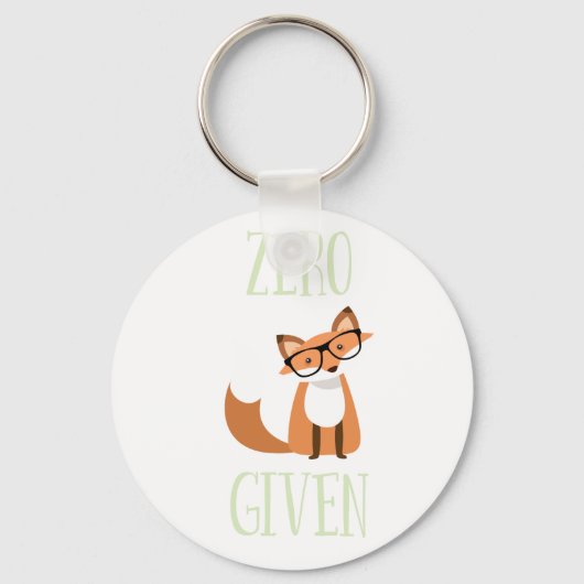 Zero Fox toegediend als grappig dierlijk fox Sleutelhanger (Voorkant)