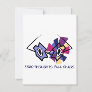 Zero Gedachten Volledige Chaos Abstracte Bril Grap Notitiekaartje