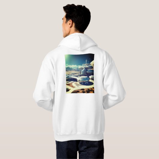 Zero Gravity Technologie Print Kunst Hoodie (Achterkant volledig)