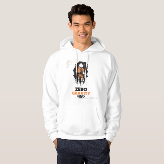 Zero gravity vibes ruimte motivatie ondertiteld hoodie (Voorkant volledig)