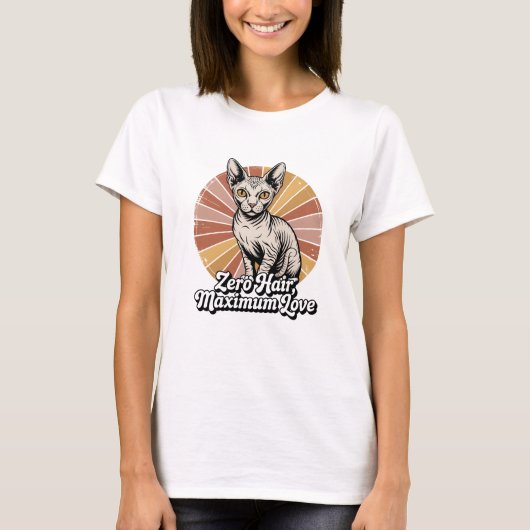 Zero Haar Maximale Liefde Sphynx Retro T-shirt (Voorkant)