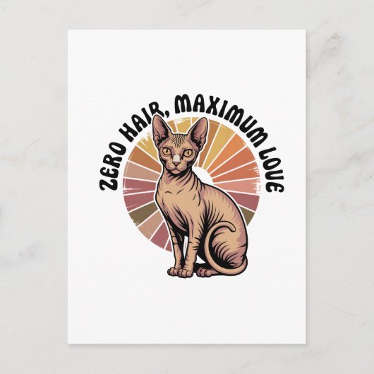 Zero Haar Maximum Liefde Sphynx Kunst Briefkaart (Voorkant)