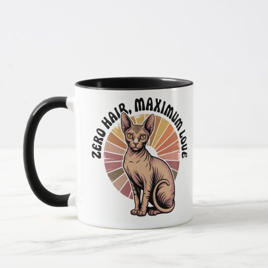 Zero Haar Maximum Liefde Sphynx Kunst Mok (Links)